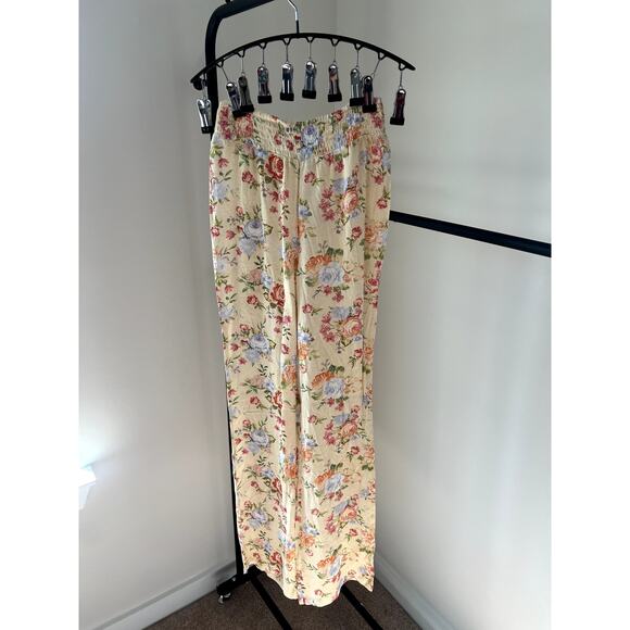 XS WeWoreWhat Floral Vintage Drape Smocked Flair Pants NWT - Picture 11 of 14